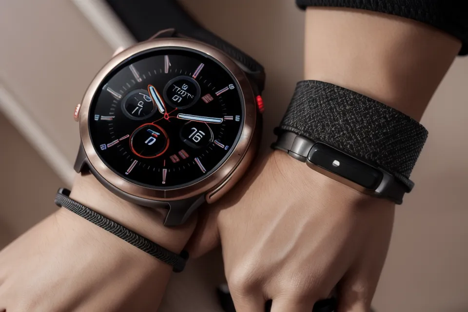 Smartwatch displaying sleep tracking data with a spinning ceiling fan in the background.