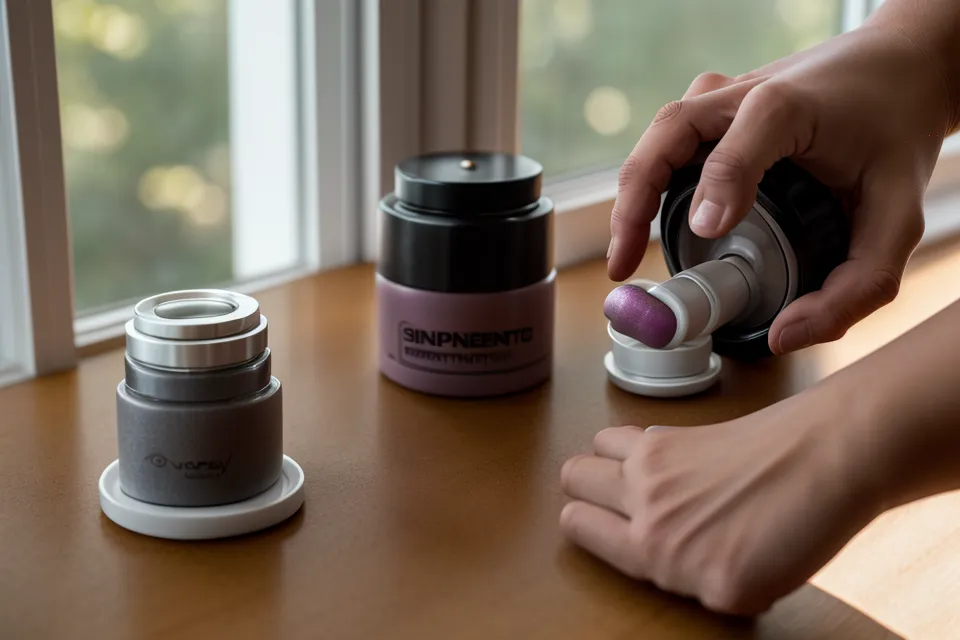 Close-up of a person holding a natural sleep supplement capsule in the morning light.