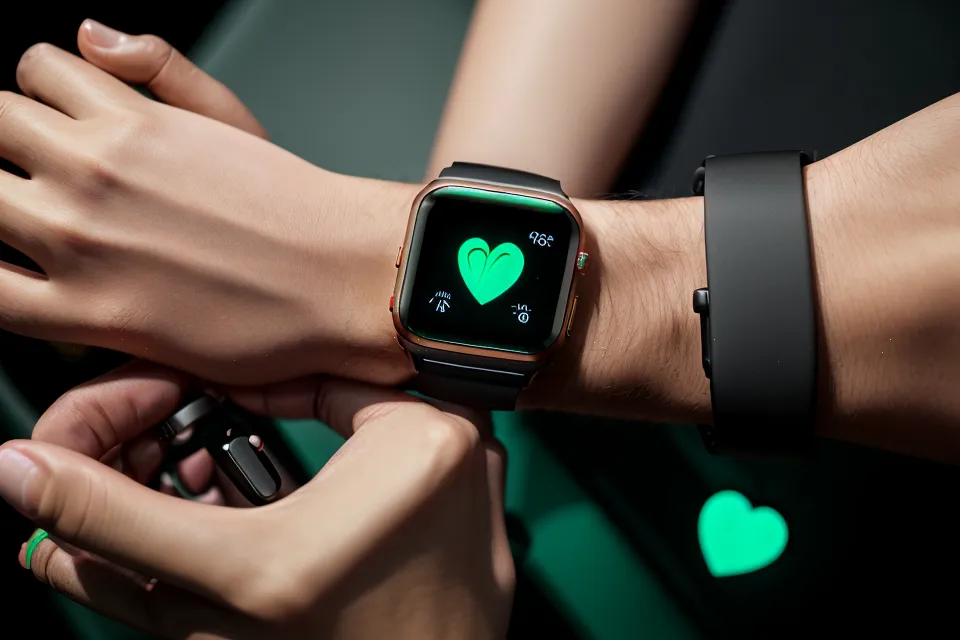 Close-up of a smartwatch heart rate variability graph used for nightly sleep tracking