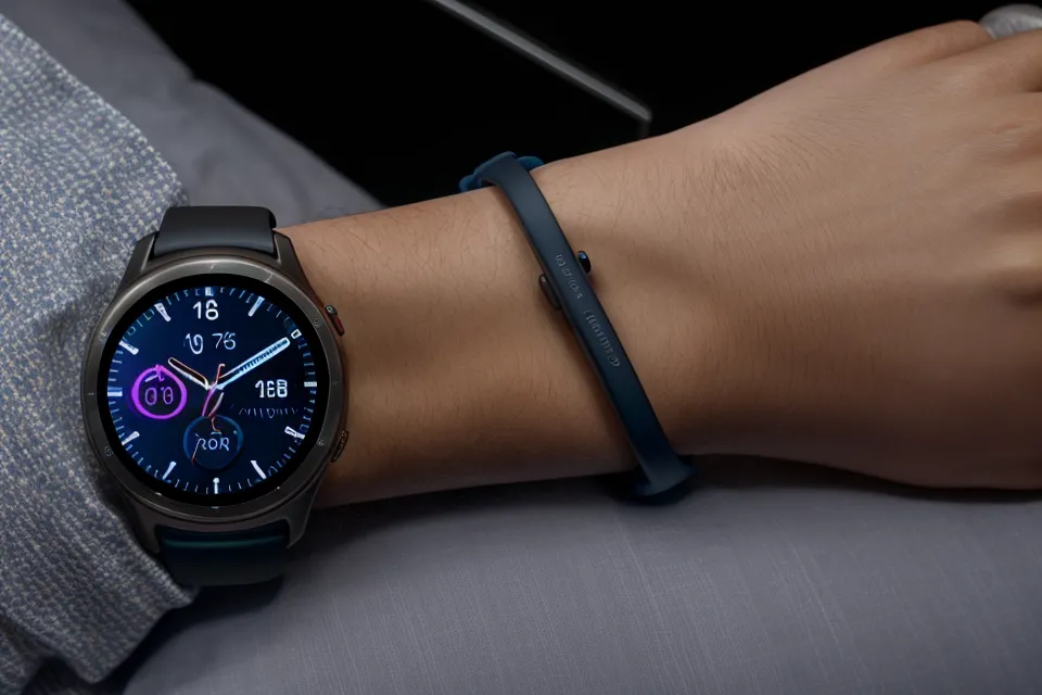 A smartwatch displaying successful deep sleep tracking data.