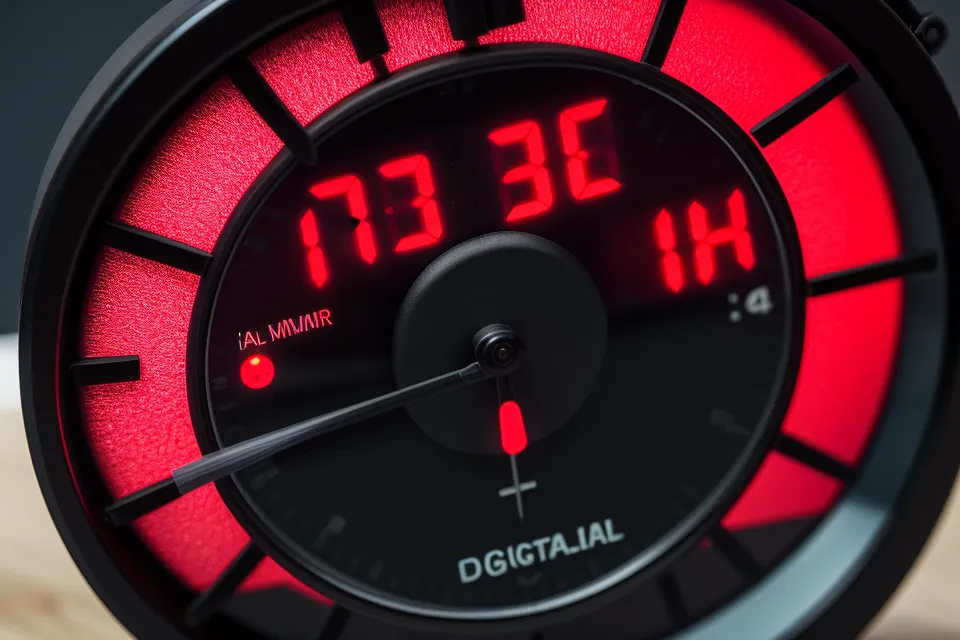 An alarm clock showing 3:14 AM in a dark bedroom.