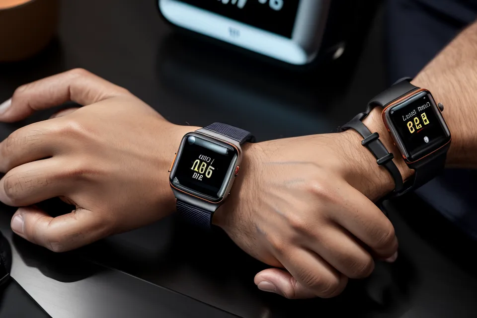A smartwatch showing poor sleep data and recovery scores on a phone app.