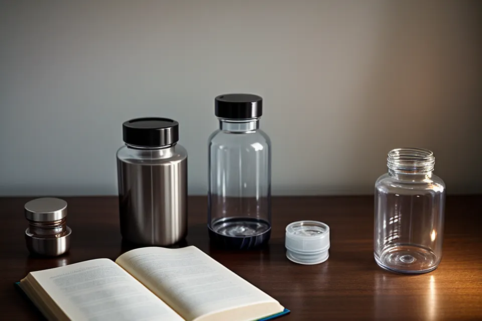 A bottle of YU SLEEP next to a water glass and a sleep log notebook.